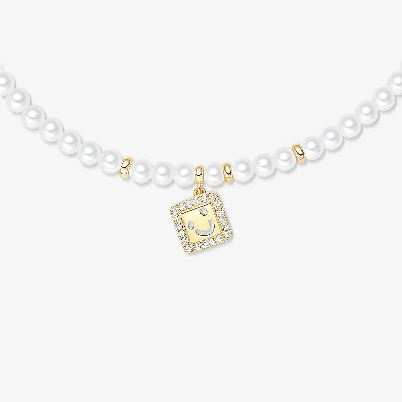 Smiley Pearl Choker sold by Hefang