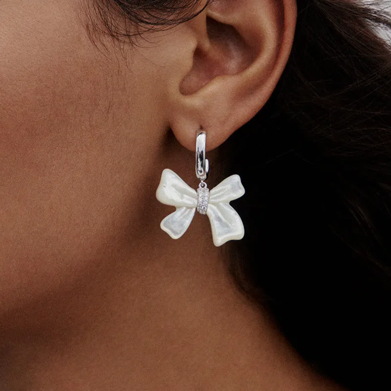 Pearl Bowknot Earrings sold by Hefang product image thumbnail 2