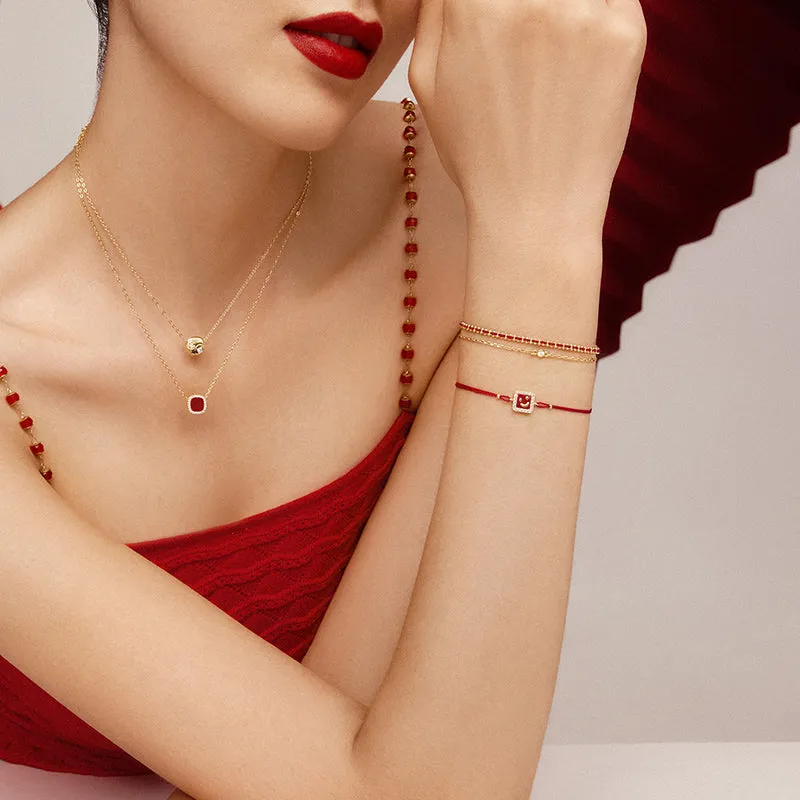 Red String Bracelet - 14K Gold Diamond sold by Hefang product image thumbnail 3