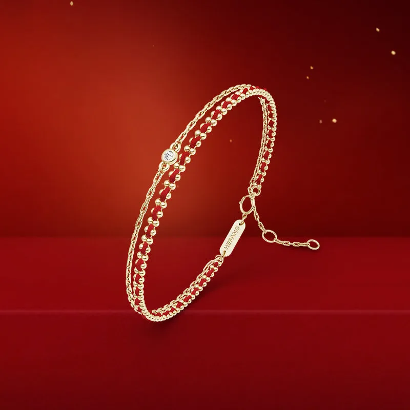Red String Bracelet - 14K Gold Diamond sold by Hefang product image thumbnail 5