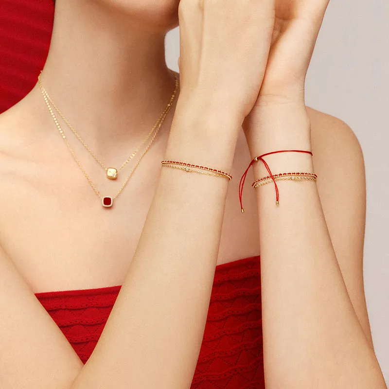 Red String Bracelet - 14K Gold Diamond sold by Hefang product image thumbnail 4