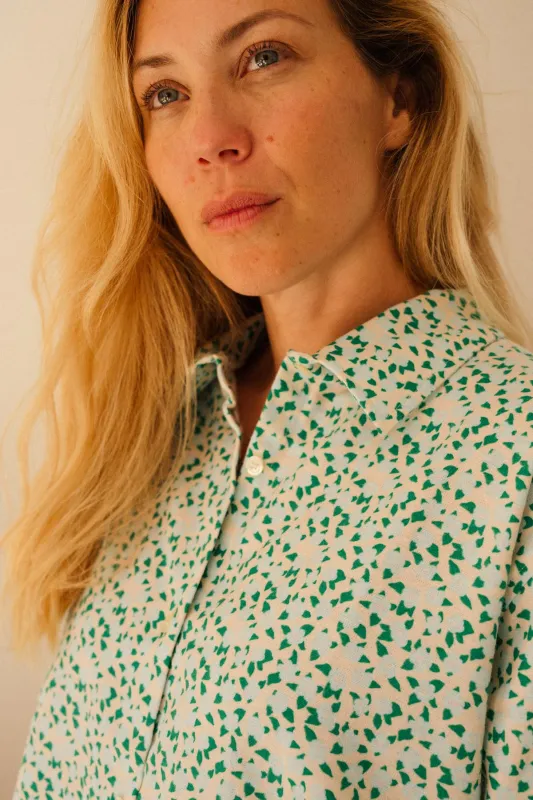 Long Flannel Pyjamas - Light Blue Mini Floral made by We Are Jolies