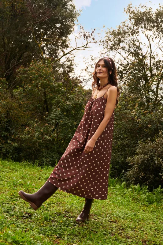 Organic Cotton Headband - Brown Polka Dots made by We Are Jolies