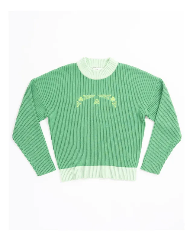Embroidered Ribbed Knit Green sold by Pellador