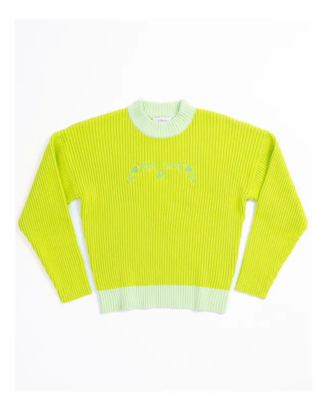 Embroidered Ribbed Knit Luminous Yellow sold by Pellador