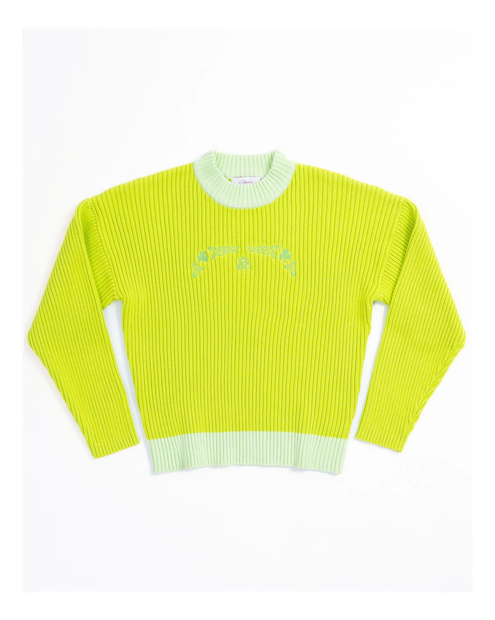 Embroidered Ribbed Knit Luminous Yellow sold by Pellador