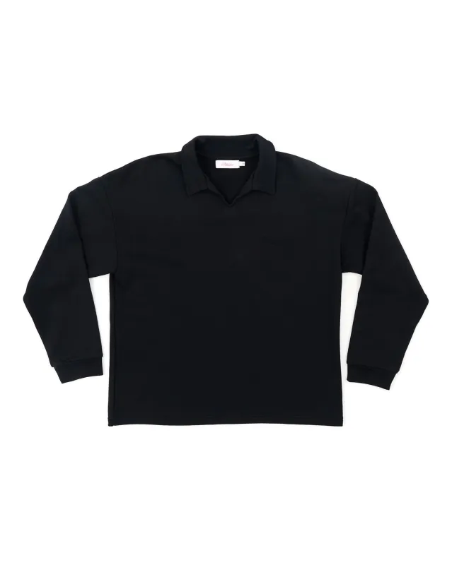 Polo Collar Sweatshirt - Black made by Pellador