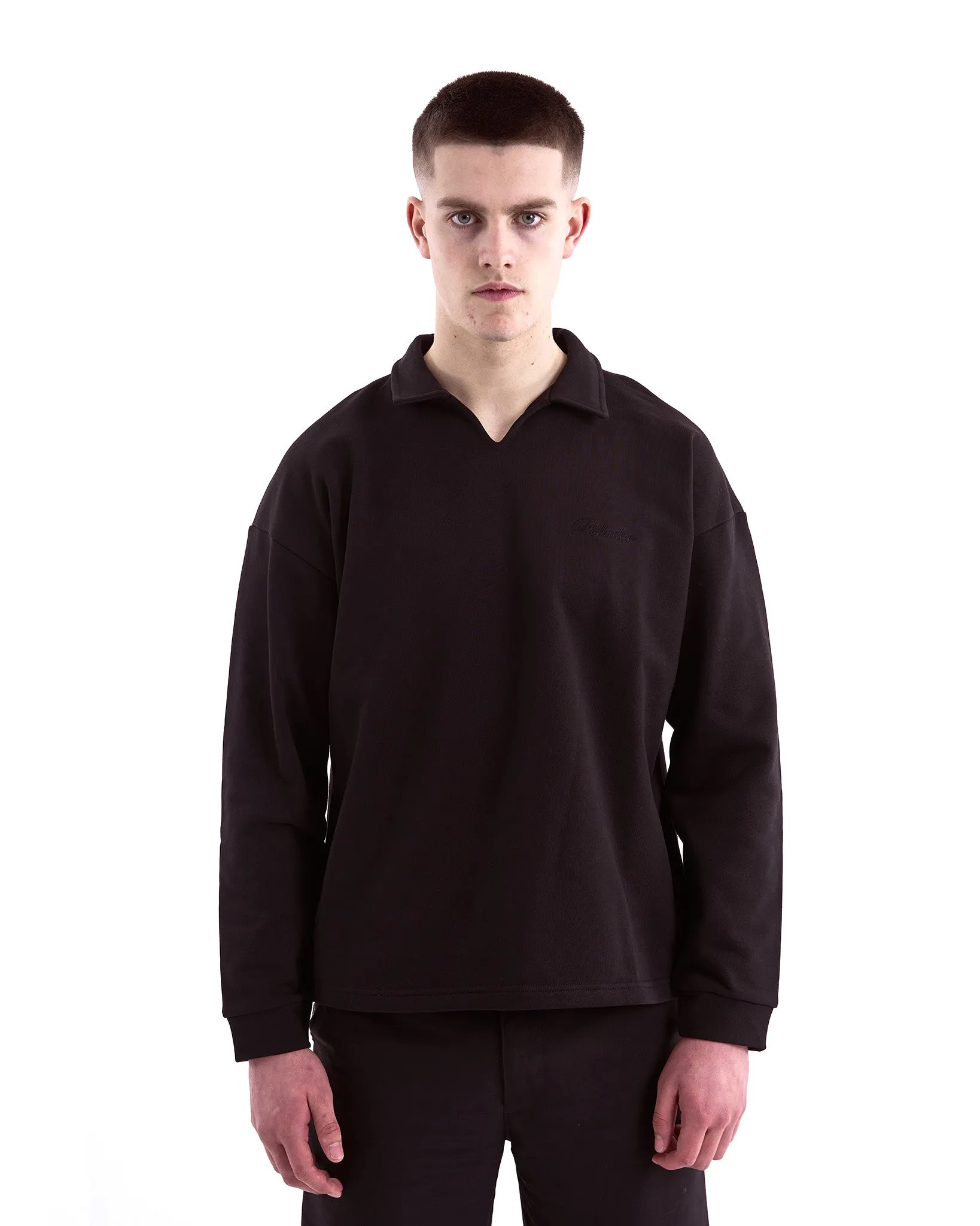Polo Collar Sweatshirt - Black sold by Pellador product image thumbnail 2