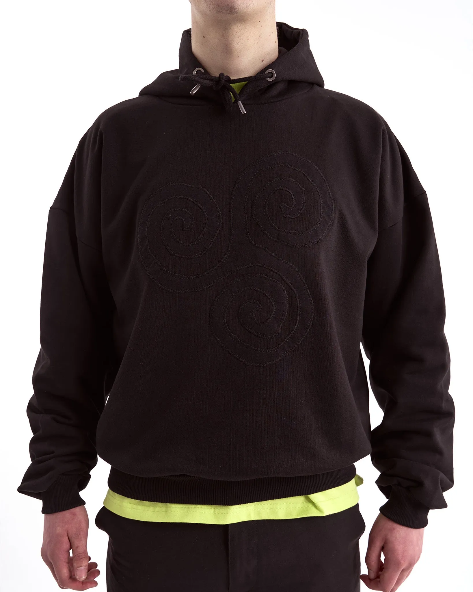 Triskele Appliqué Hoodie - Black on Black sold by Pellador product image thumbnail 2