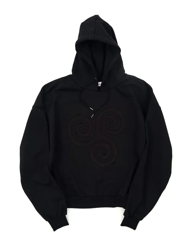 Triskele Appliqué&nbsp;Hoodie - Black on Black sold by Pellador
