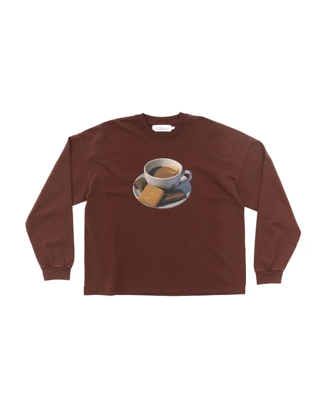 Tea & Biscuits L/S Tee - Brown sold by Pellador