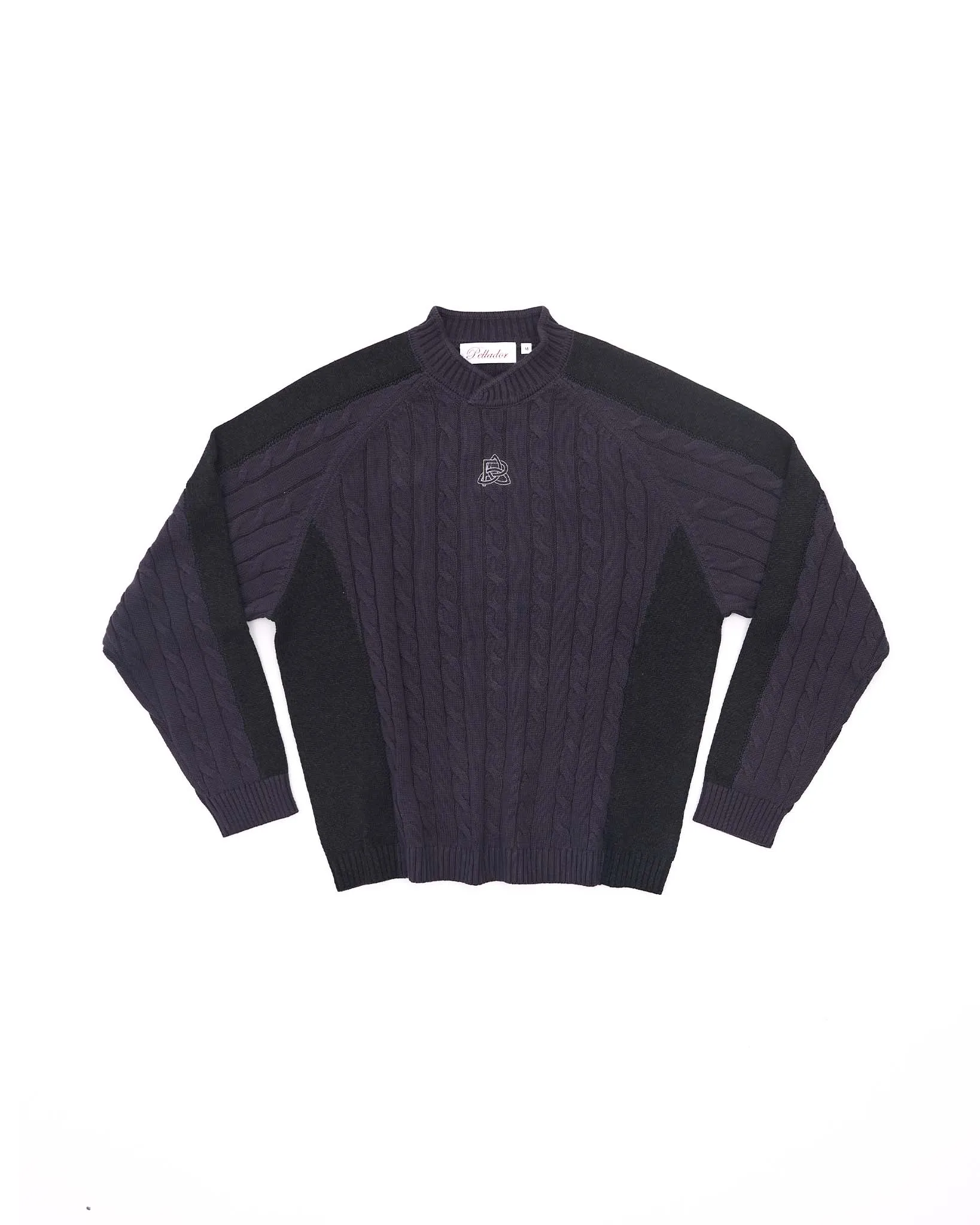 Overlap Collar Cable Knit - Charcoal sold by Pellador