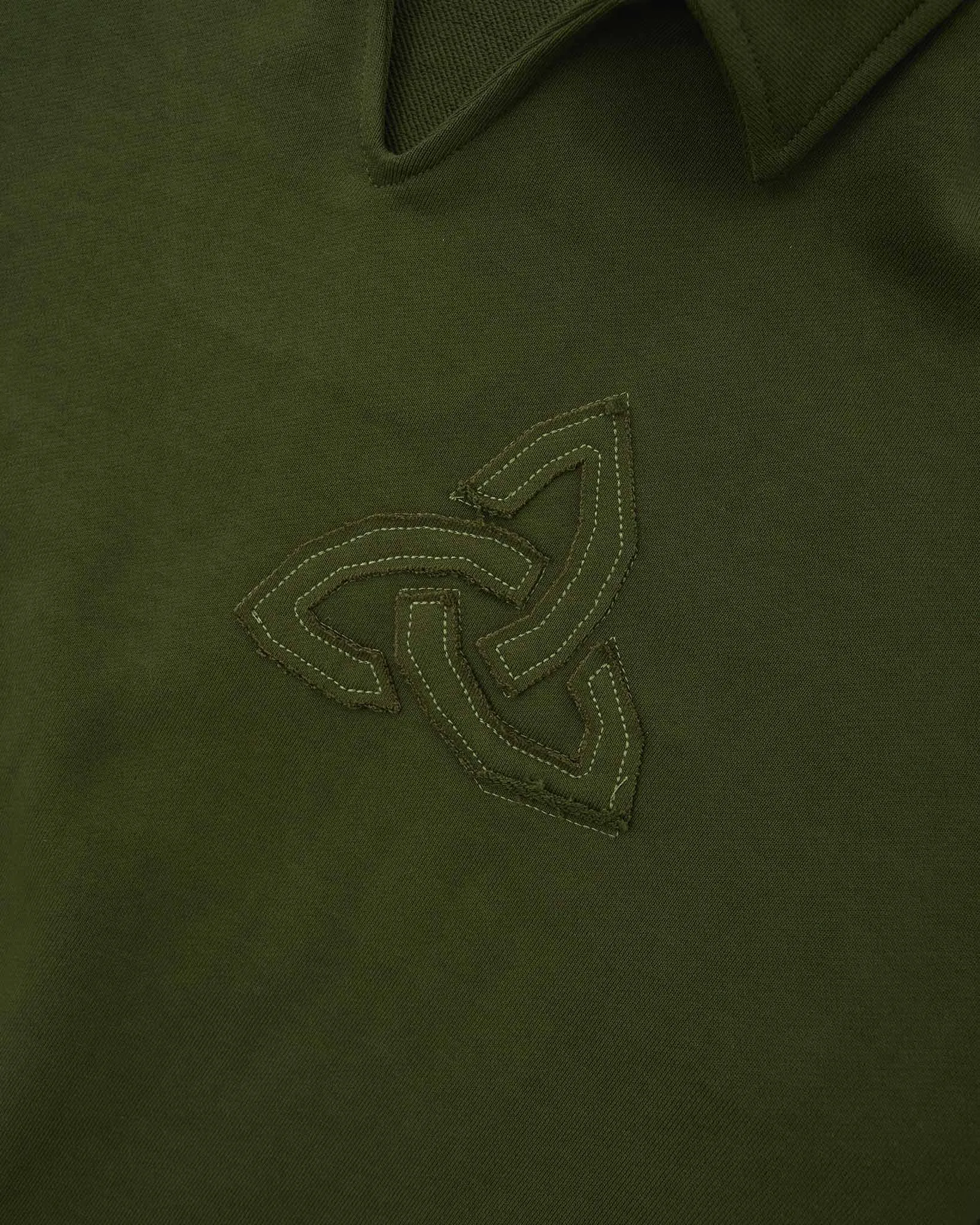 Appliqué Polo Collar Sweatshirt - Green sold by Pellador product image thumbnail 4