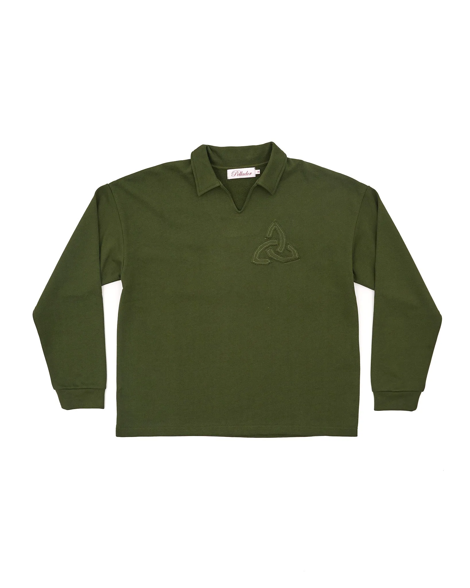 Appliqué Polo Collar Sweatshirt - Green sold by Pellador