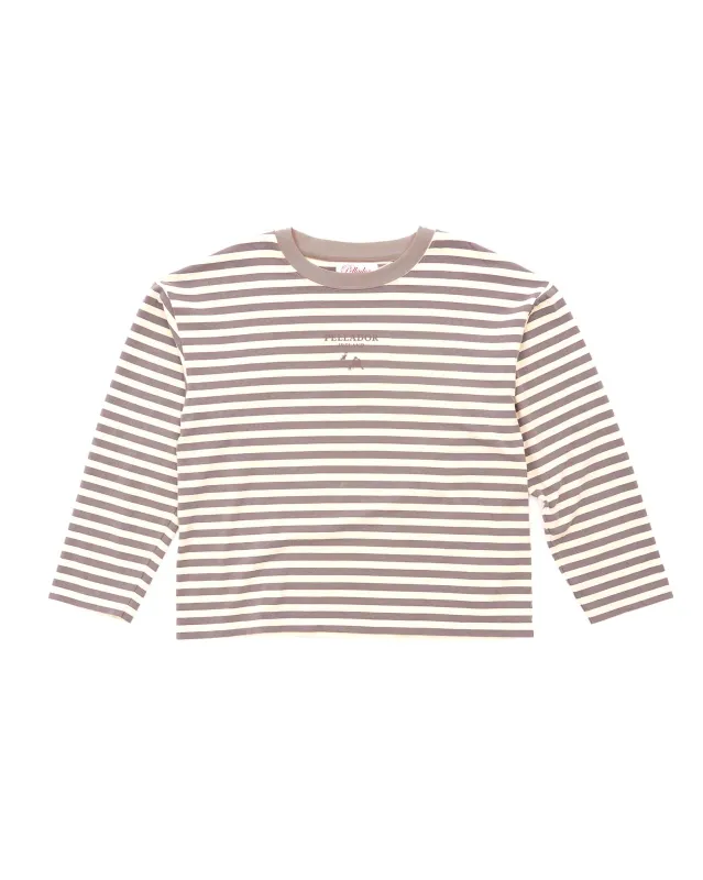 Striped L/S Tee - Grey & Cream sold by Pellador