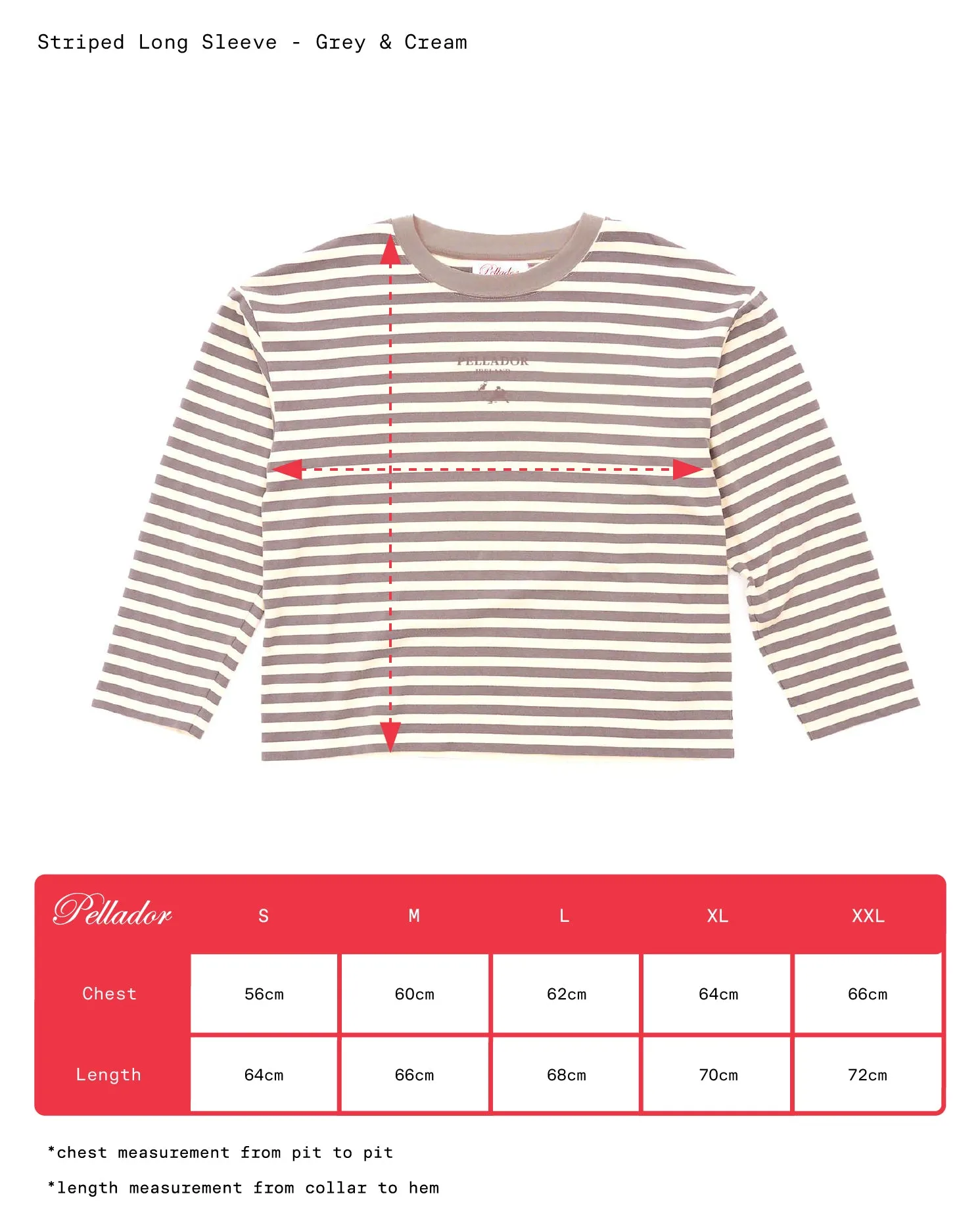 Striped Longsleeve Tee - Grey & Cream sold by Pellador product image thumbnail 3