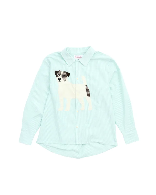 Dog Appliqué Shirt - Blue made by Pellador