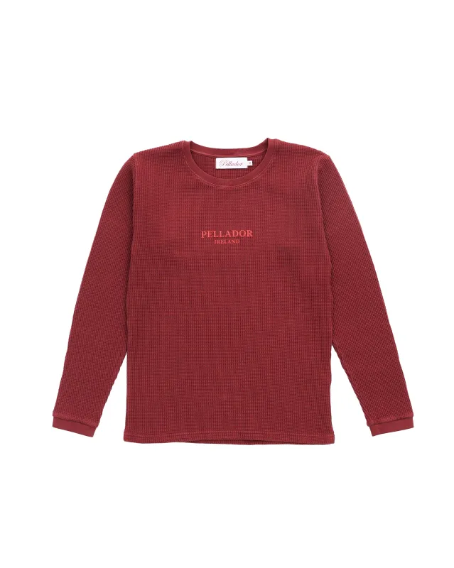 Pellador Ireland L/S Waffle Crew - Red made by Pellador