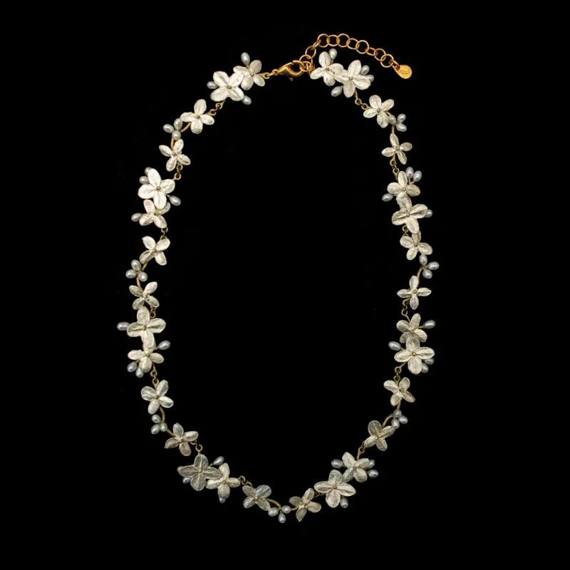 White Hydrangea Necklace - Statement made by Michael Michaud