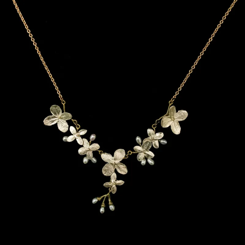 White Hydrangea Necklace made by Michael Michaud