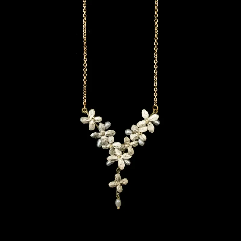 White Hydrangea Necklace - Dainty made by Michael Michaud