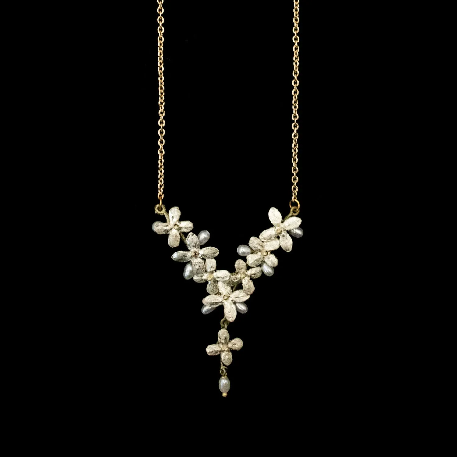 White Hydrangea Necklace - Dainty sold by Michael Michaud