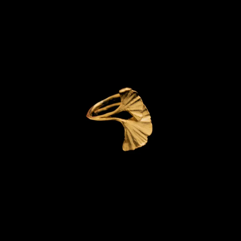 Fine Ginkgo Ring made by Michael Michaud
