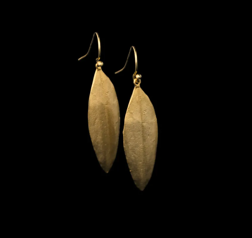 Cordyline Leaf Earrings made by Michael Michaud