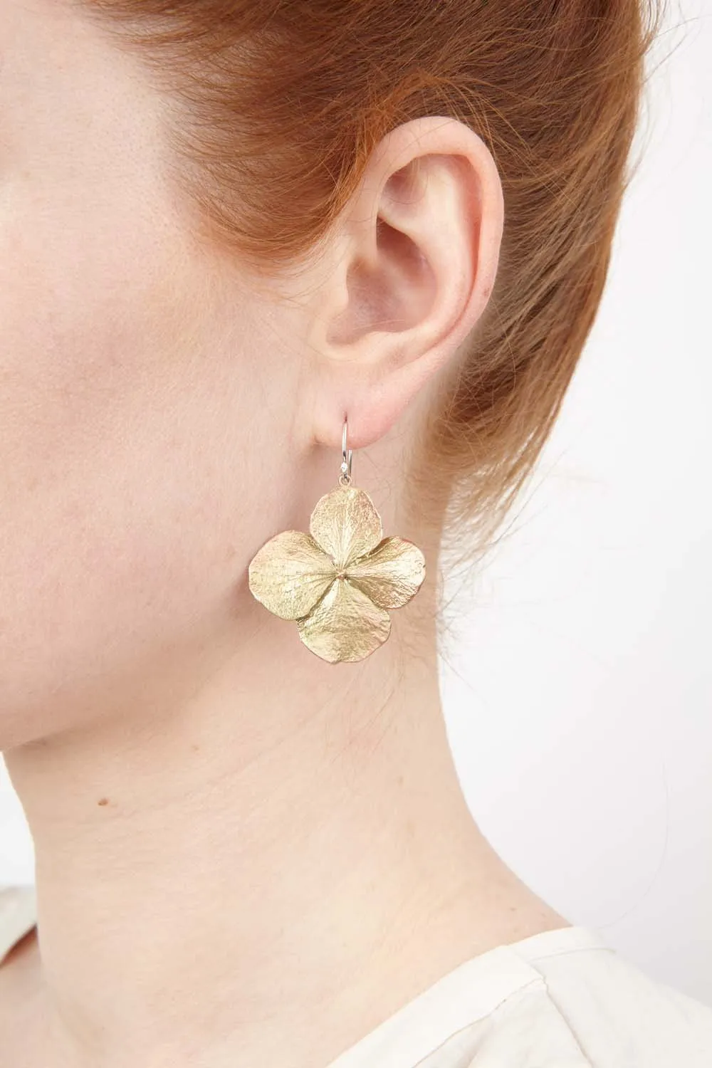 Hydrangea Earrings - Large Petal Wire Drop sold by Michael Michaud product image thumbnail 2
