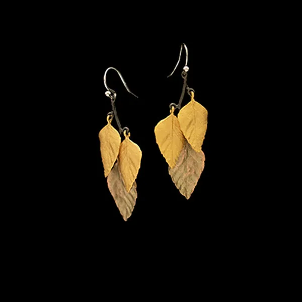 Autumn Birch Earrings - 3 Leaf Wire sold by Michael Michaud product image thumbnail 2
