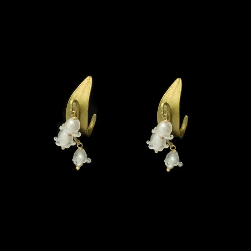 Lily of the Valley Earrings - Hoop Post made by Michael Michaud