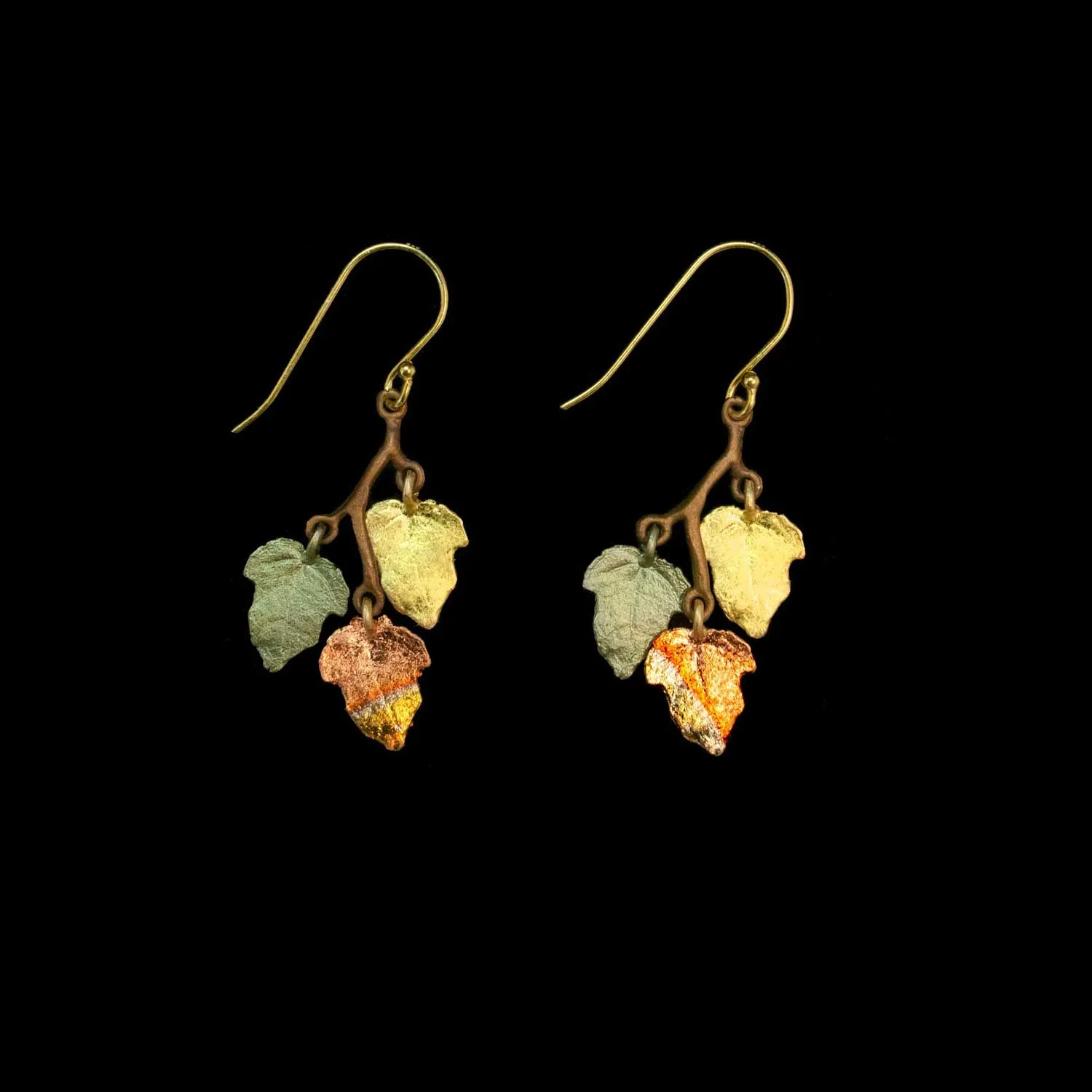 Sugar Maple Earrings - Dainty 3-Leaf Wire sold by Michael Michaud