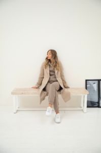 Mabel Tailored Longline Coat - Beige sold by Blakely