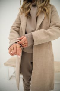 Mabel Tailored Longline Coat - Beige sold by Blakely