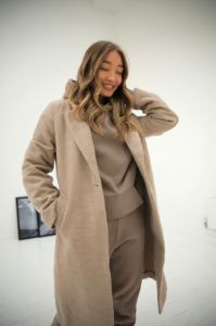 Mabel Tailored Longline Coat - Beige sold by Blakely