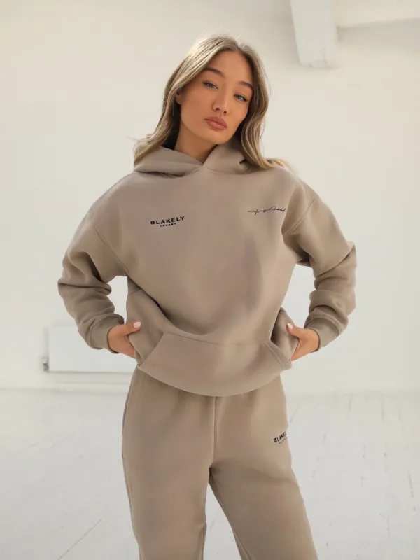 Signature Womens Relaxed Hoodie - Tan sold by Blakely