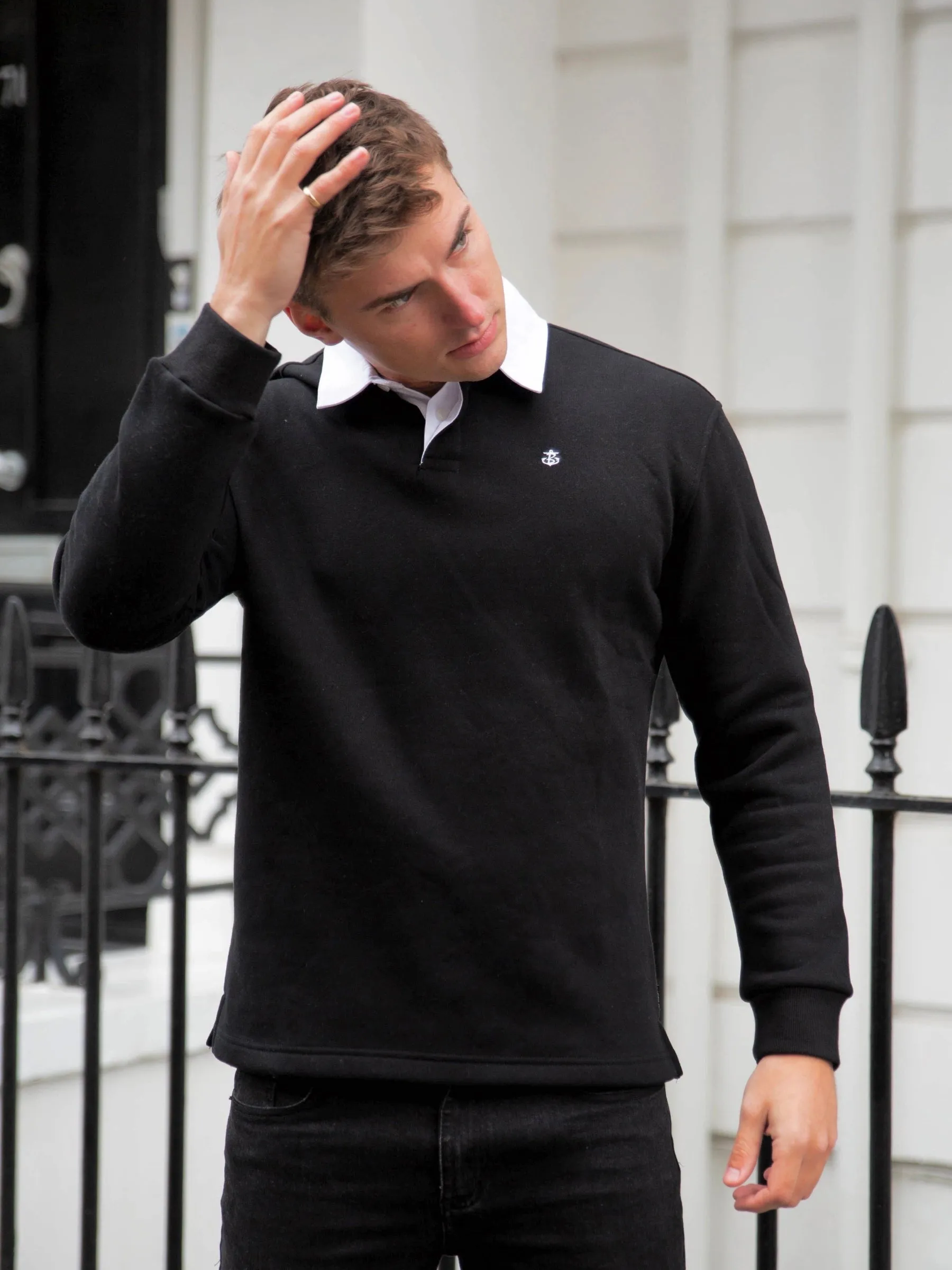Hudson Polo Sweatshirt - Black sold by Blakely product image thumbnail 2