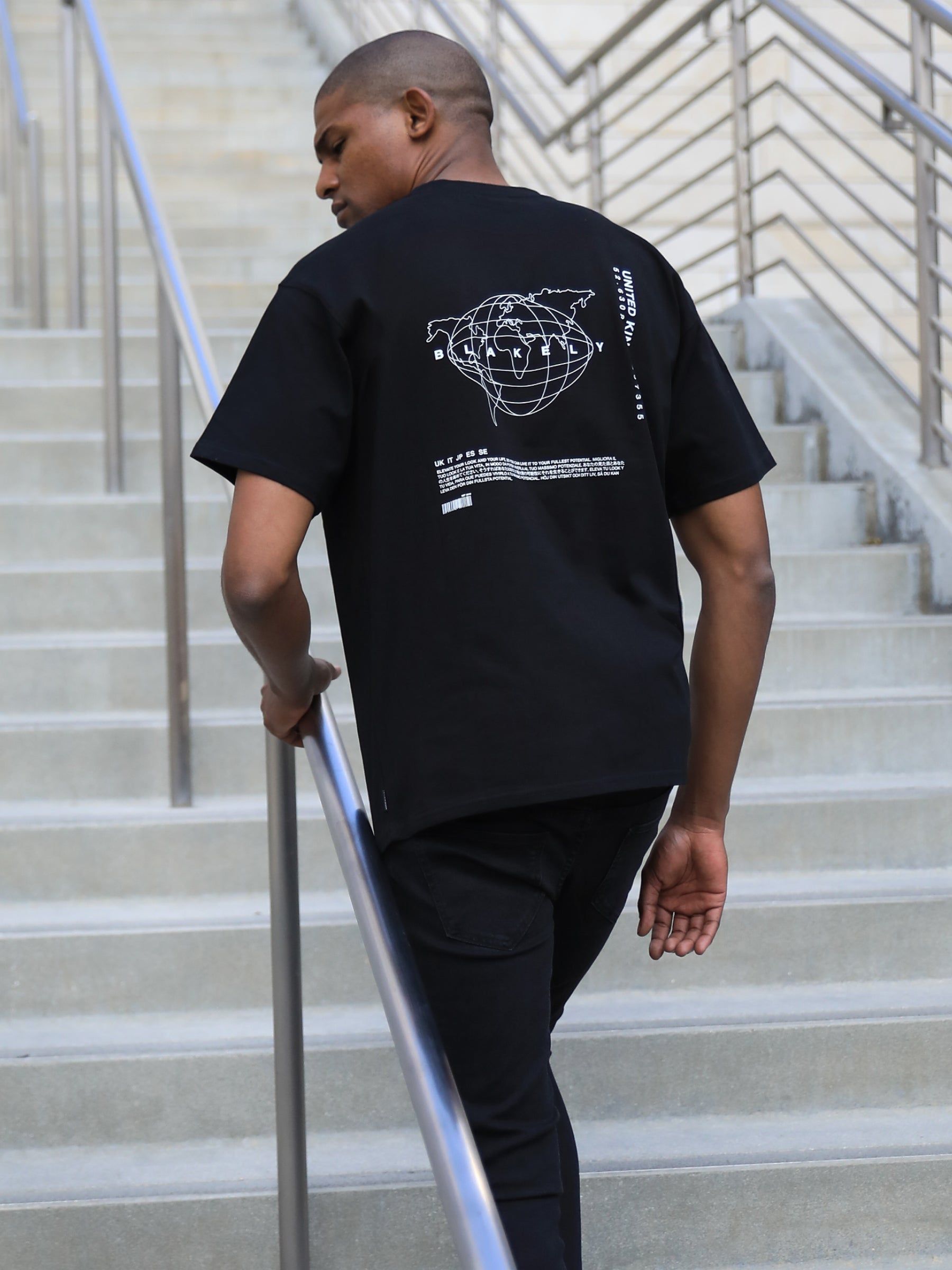 Global Relaxed Fit T-Shirt - Black sold by Blakely product image thumbnail 3