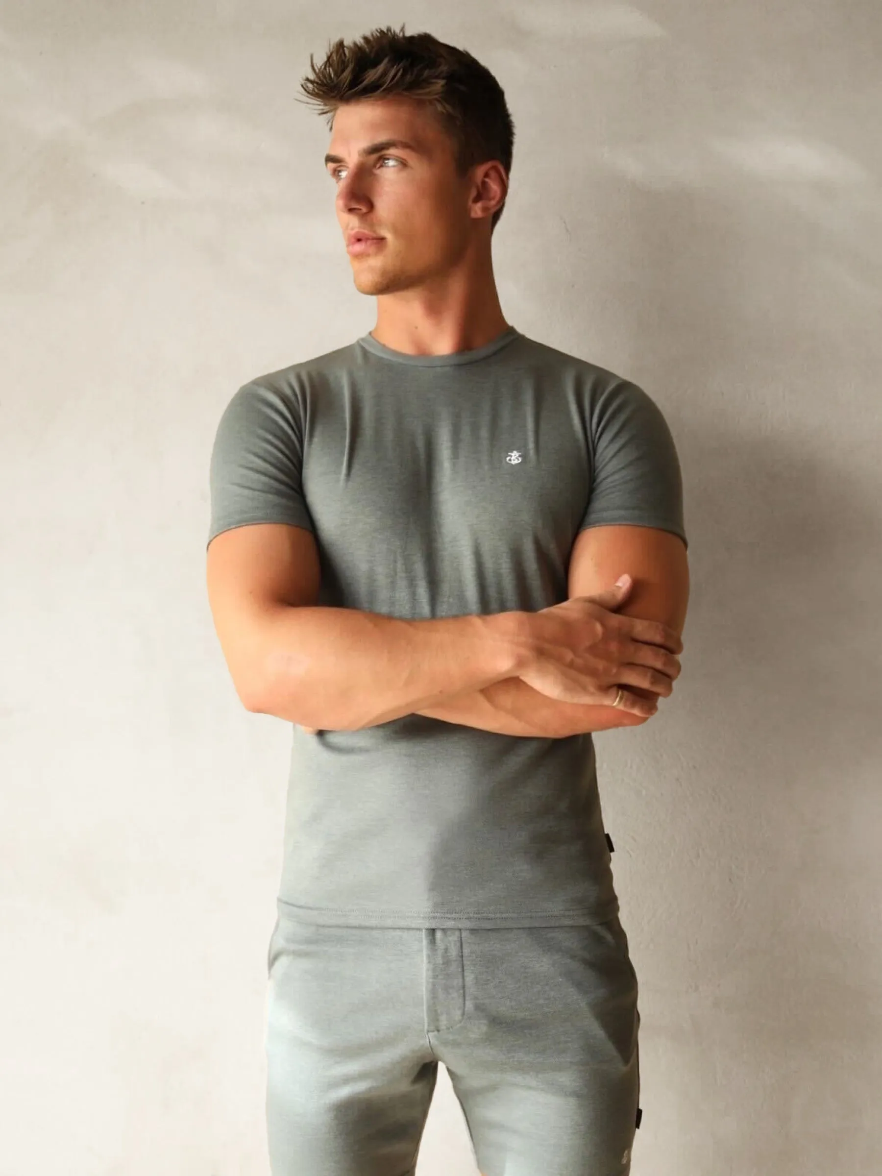 Sorrento T-Shirt - Marl Blue sold by Blakely