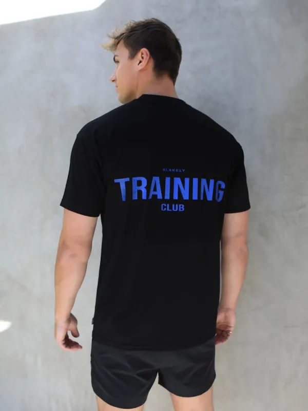 Relaxed Training T-Shirt - Black & Blue sold by Blakely