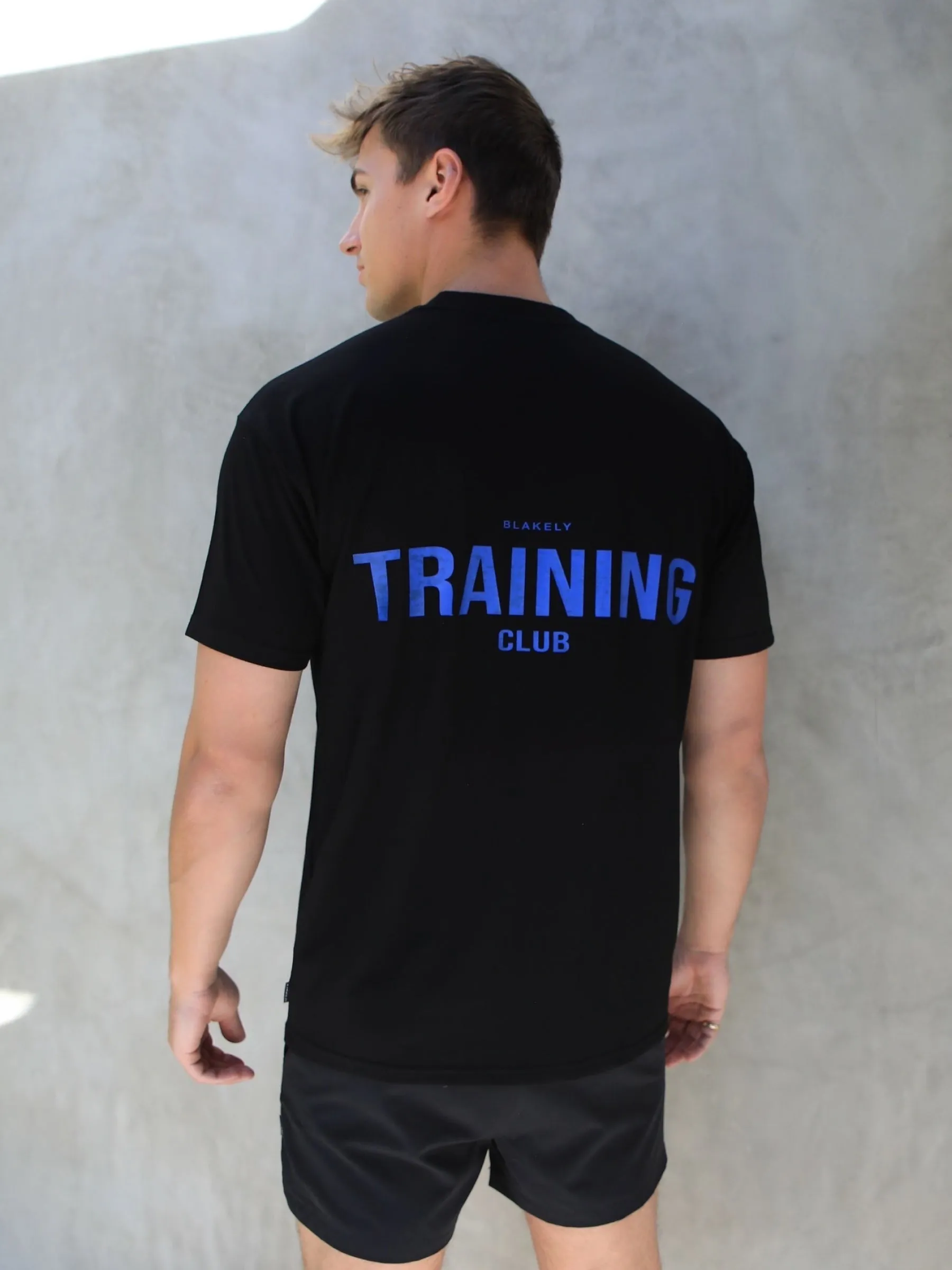 Relaxed Training T-Shirt - Black & Blue sold by Blakely