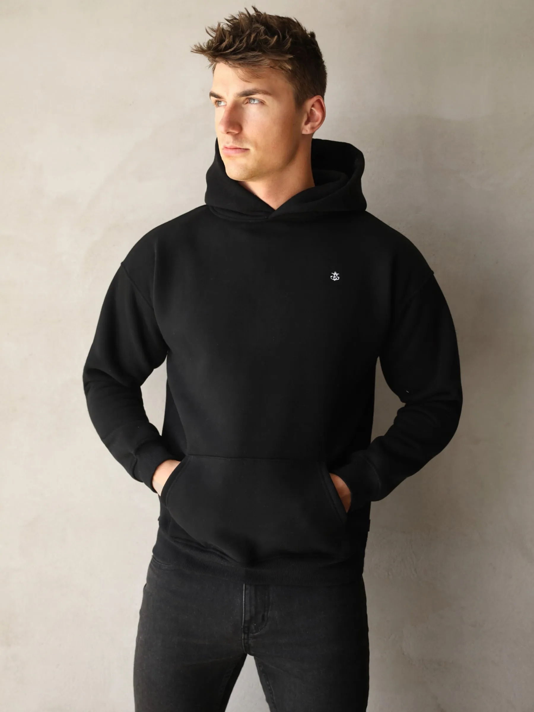 Anchor Relaxed Hoodie - Black sold by Blakely