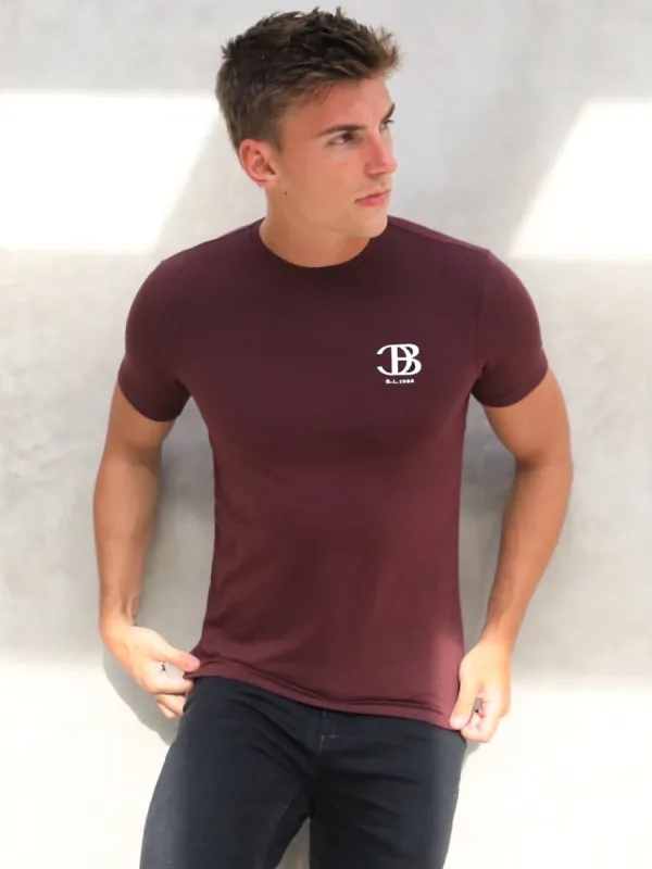 Initial Slim T-Shirt - Dark Burgundy sold by Blakely