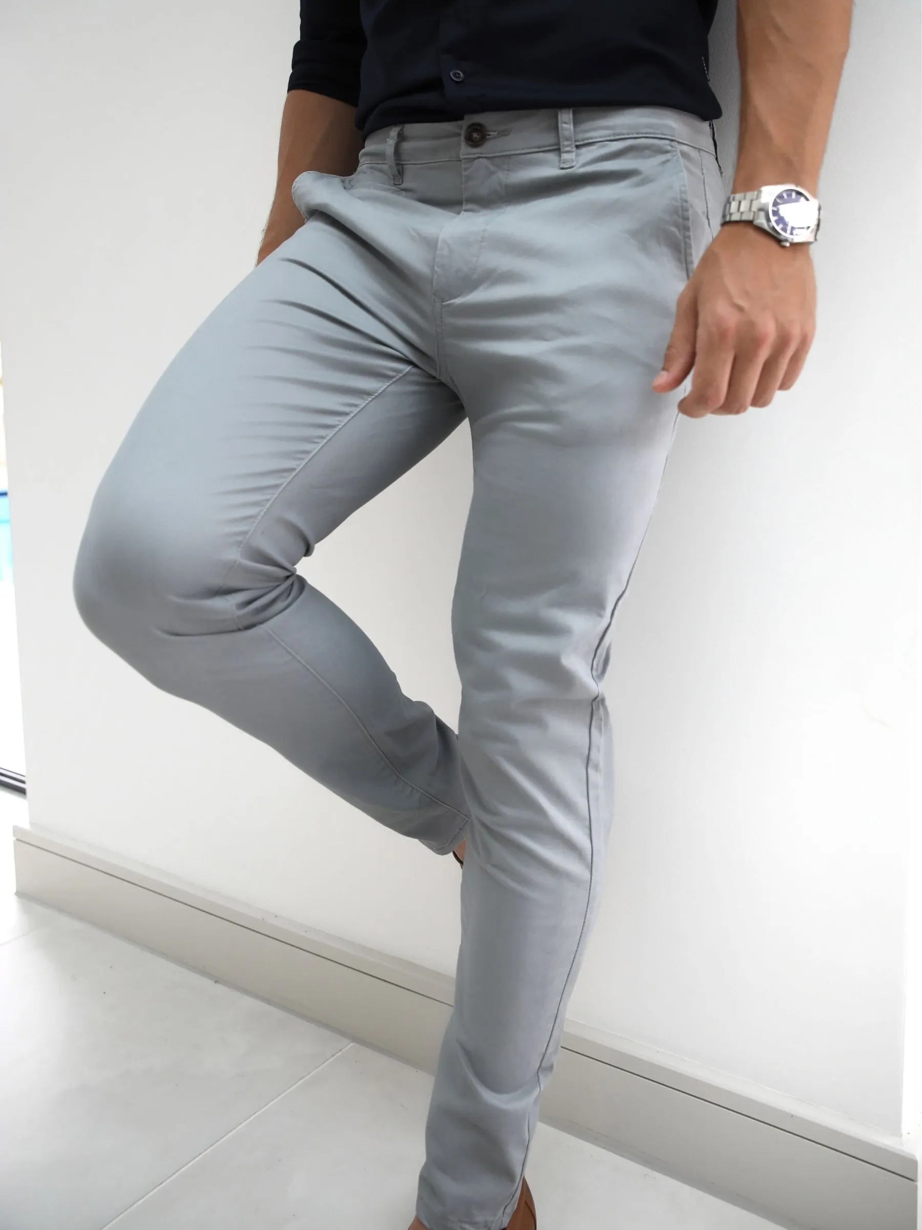 Stretch Chinos - Light Grey sold by Blakely product image thumbnail 4
