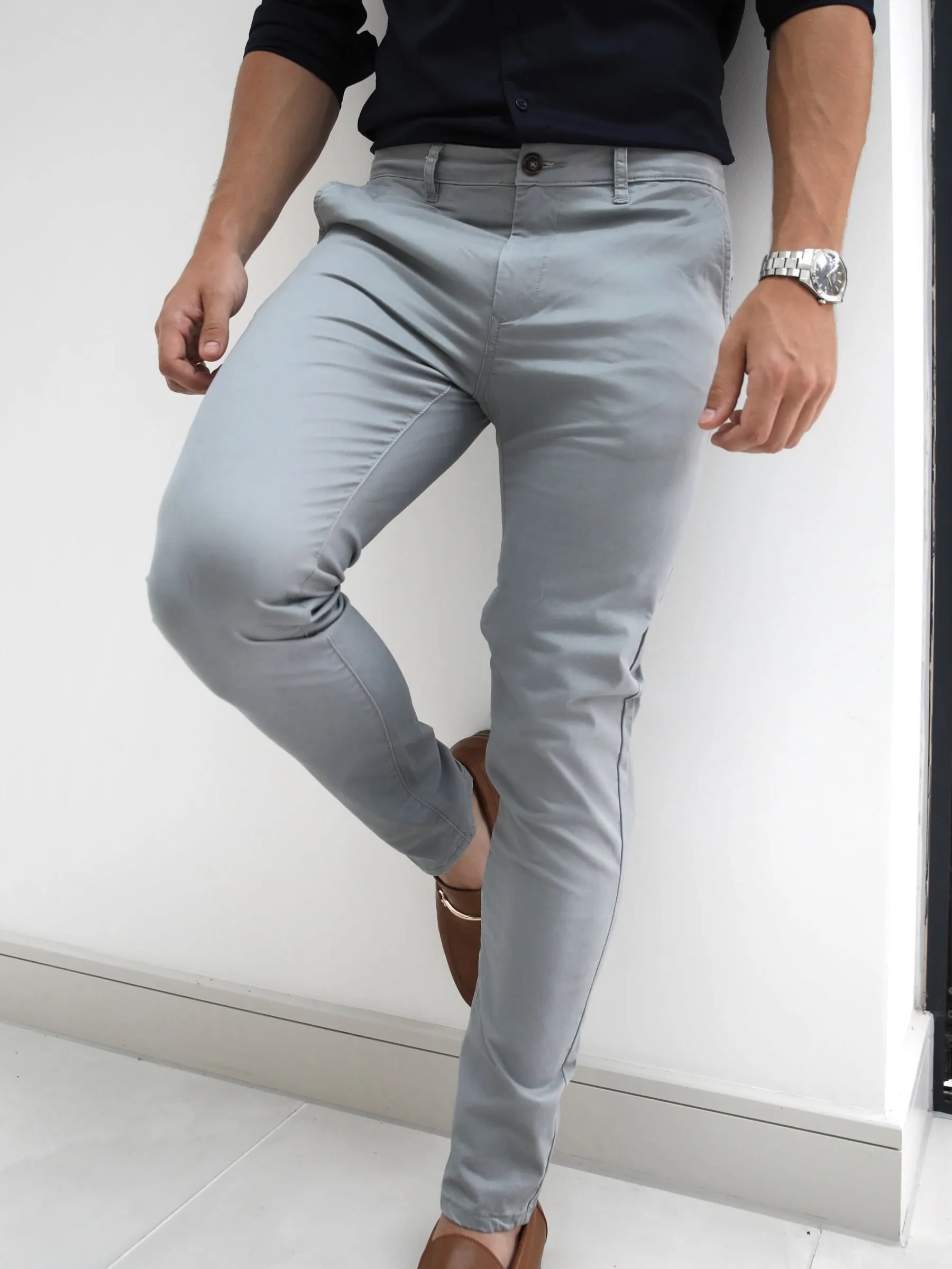 Stretch Chinos - Light Grey sold by Blakely product image thumbnail 3