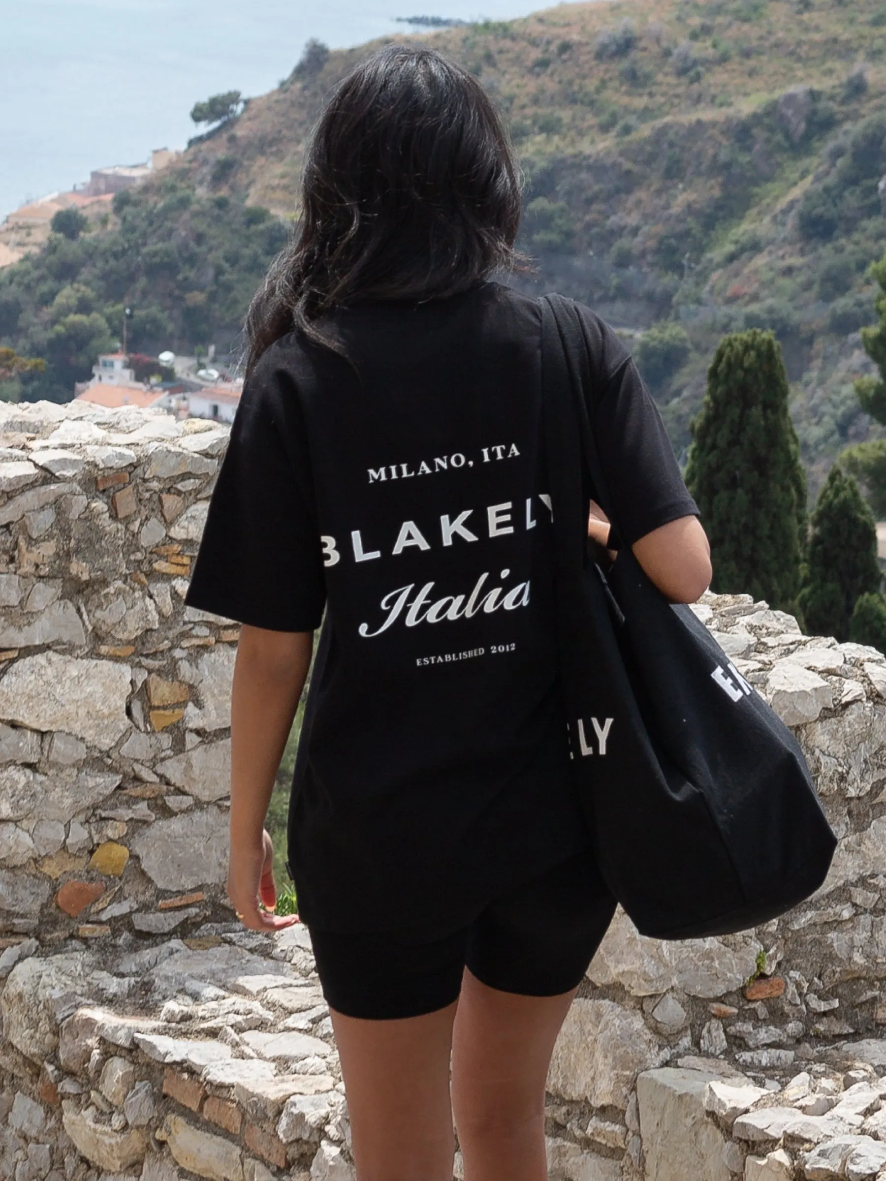 Italia Oversized T-Shirt - Black sold by Blakely