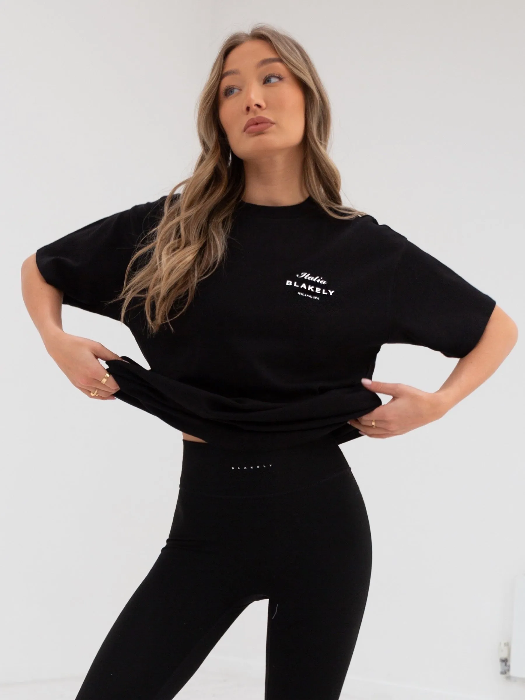 Italia Oversized T-Shirt - Black sold by Blakely product image thumbnail 2