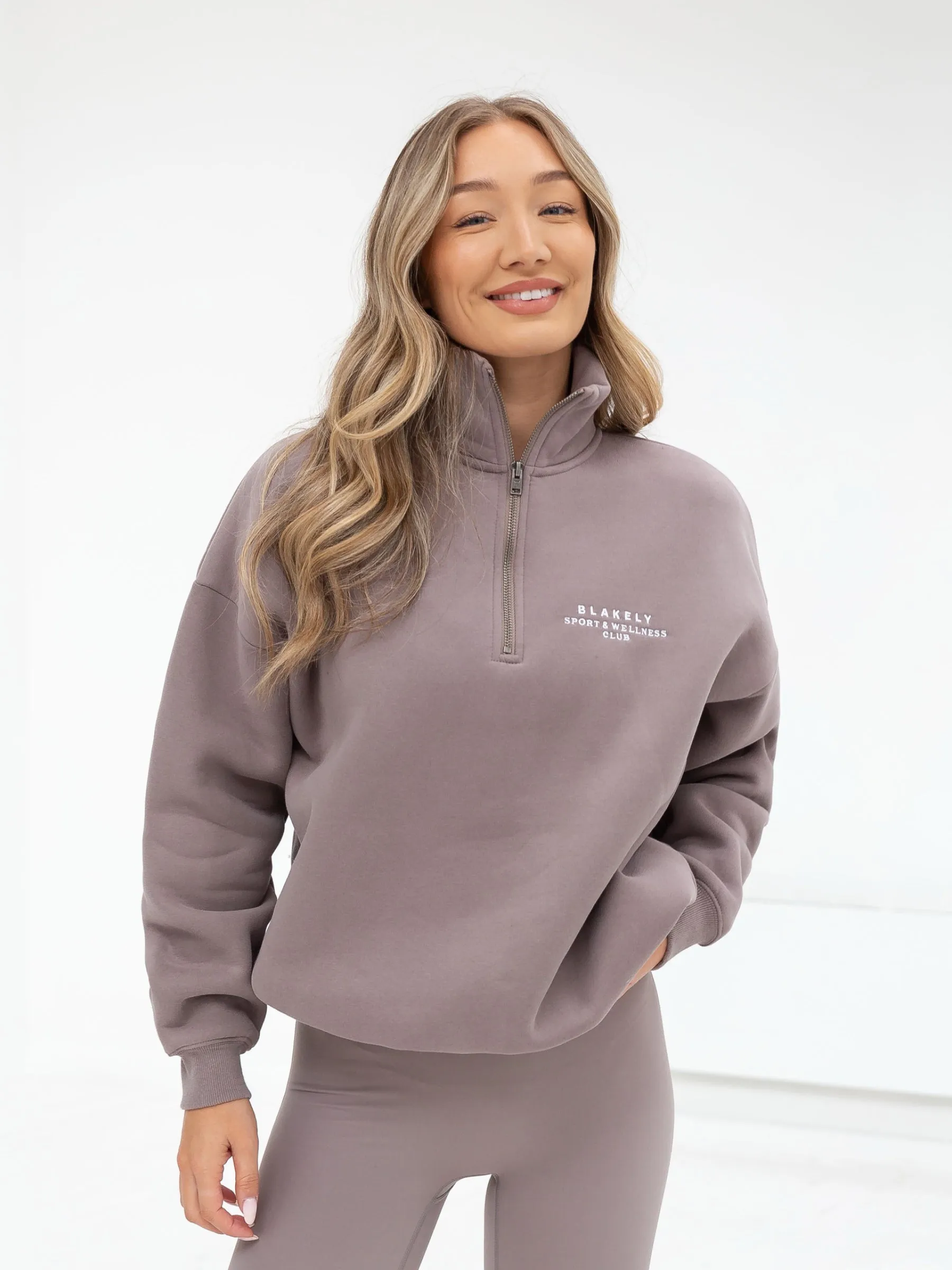 Ultimate 1/4 Zip Jumper - Pink Taupe sold by Blakely
