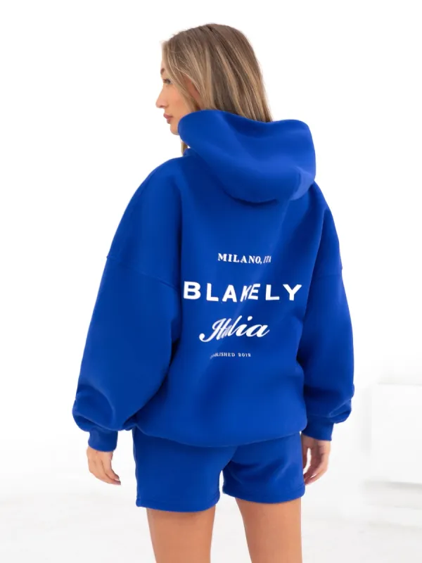 Italia Oversized Hoodie - Cobalt Blue sold by Blakely