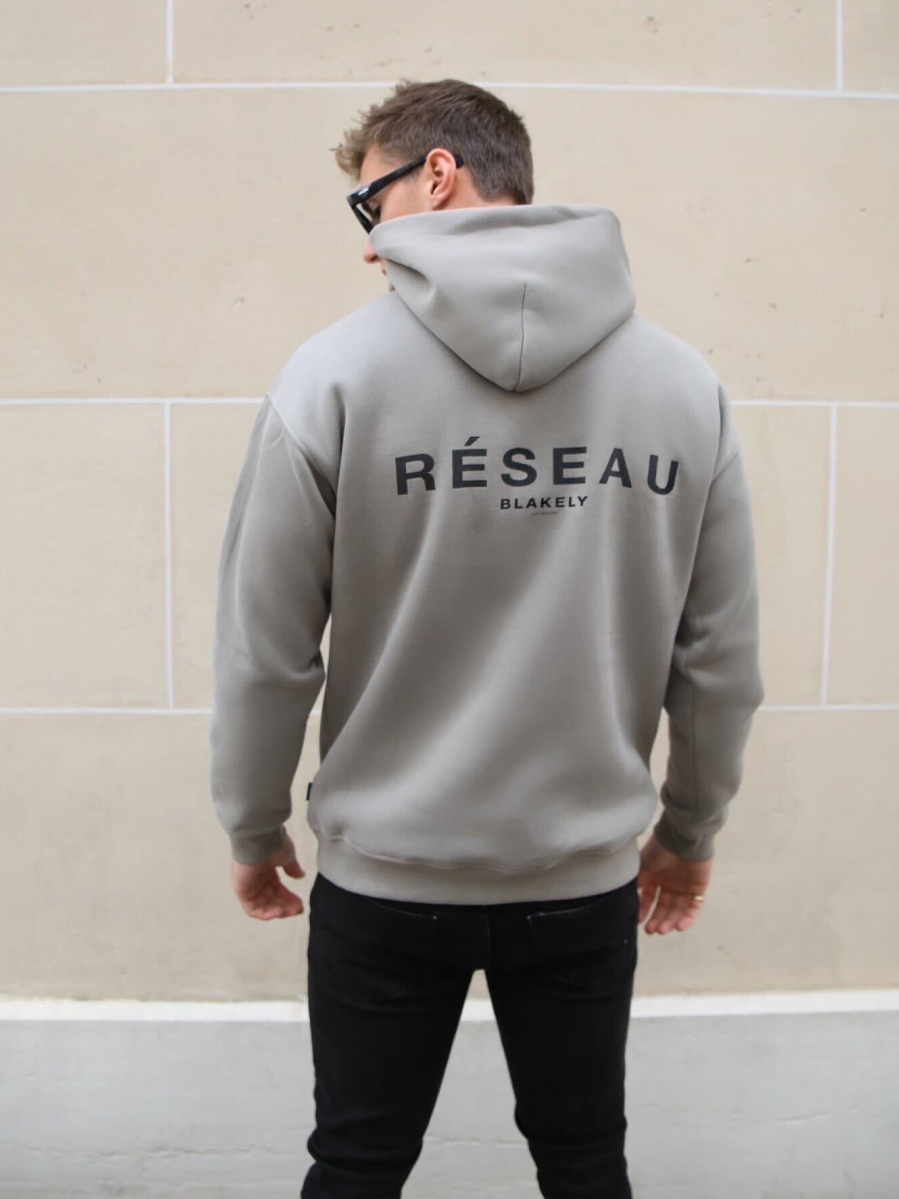 Reseau Relaxed Hoodie - Stone Grey sold by Blakely